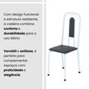 Ver imagem 5 de Cadeiras para Sala de Jantar 4 Unidades Lívia Branco/Preto Liso