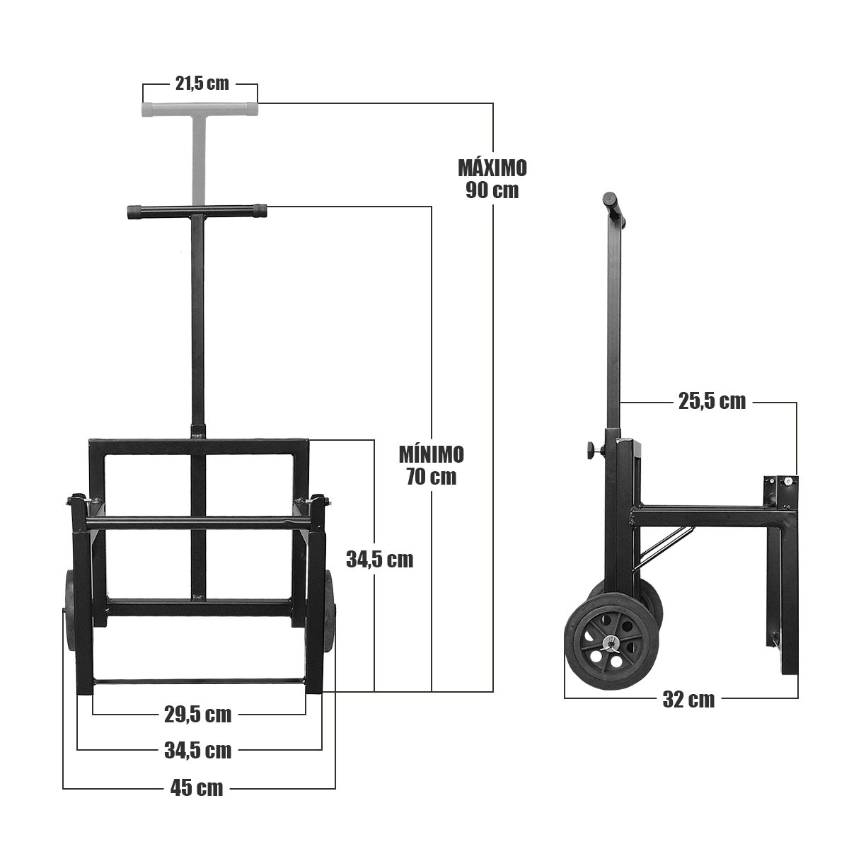 Carrinho Black Mini Transporte Bobinas Diversas Fibra Drop/utp Jhd - 8