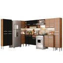 Ver imagem 1 de Armário de Cozinha Completa de Canto 513cm Rustic/Preto Emilly Live Madesa 01