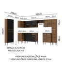 Ver imagem 3 de Armário de Cozinha Completa de Canto 513cm Rustic/Preto Emilly Live Madesa 01
