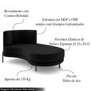 Ver imagem 3 de Sofá Chaise Lado Direito Downey Sala de Estar Veludo Preto G15 - Gran Belo