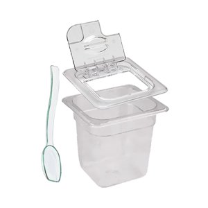 Conj 10 Cuba Gastro Poli 1/6x150 2.2l Tampa Dobradiça + Colher
