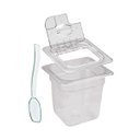 Ver imagem 1 de Conj 10 Cuba Gastro Poli 1/6x150 2.2l Tampa Dobradiça + Colher