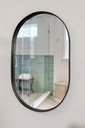 Ver imagem 1 de ESPELHO LUXO OVAL DECORATIVO 115X60CM BANHEIRO SALA QUARTO HALL MOLDURA PRETO