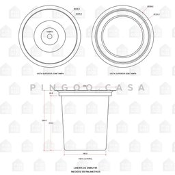 Lixeira de Embutir Para Bancada 5 Litros Aço Inox 304 Pingoo.casa - Dourado Rose - 3