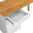 Ver imagem 3 de Mesa / Escrivaninha Pr Estilo Retrô Moderno Cor Branco / Cinamomo Pt