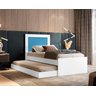 Bicama Solteiro Luara Com Colchão e Cama Auxiliar Azul - 2