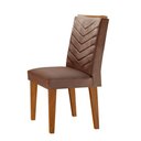 Ver imagem 6 de Mesa Aster 180 Tampo Em Mdf E Vidro Com 6 Cadeiras Liz Moderna Marrom, Off White E Imbuia