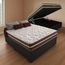 Ver imagem 1 de Cama Box com Baú Preto + Colchão de Molas Ensacadas Classic Superlastic - Anjos