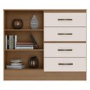 Ver imagem 2 de Comoda Lite 4 Gavetas 2 Portas Nature Off White - Móveis Leão