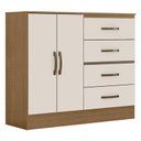 Ver imagem 1 de Comoda Lite 4 Gavetas 2 Portas Nature Off White - Móveis Leão