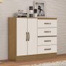 Comoda Lite 4 Gavetas 2 Portas Nature Off White - Móveis Leão - 4