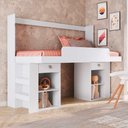 Ver imagem 2 de Cama Transformável em Escrivaninha Solteiro Branco com Colchão Las Vegas Art In Móveis