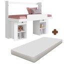 Ver imagem 1 de Cama Transformável em Escrivaninha Solteiro Branco com Colchão Las Vegas Art In Móveis