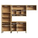 Ver imagem 4 de Cozinha Compacta Modulada 100% MDF 4 Peças 7 Portas 5 Gavetas e Vidro 274cm Vicenza Espresso Móveis Bege/Amêndoa/Off White