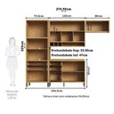 Ver imagem 3 de Cozinha Compacta Modulada 100% MDF 4 Peças 7 Portas 5 Gavetas e Vidro 274cm Vicenza Espresso Móveis Bege/Amêndoa/Off White