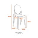Ver imagem 3 de Conjunto 4 Cadeiras Modernas Empilhaveis Transparentes Viena Fratini