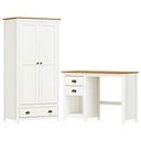 Ver imagem 1 de Armario 2 Pt Mesa Escrivaninha 2 Gv Madeira Maciça Branco Freijo Milani Store