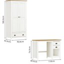 Ver imagem 4 de Armario 2 Pt Mesa Escrivaninha 2 Gv Madeira Maciça Branco Freijo Milani Store