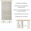 Ver imagem 5 de Armario 2 Pt Mesa Escrivaninha 2 Gv Madeira Maciça Branco Freijo Milani Store