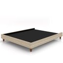 Ver imagem 3 de Cama Casal Base Box Pés Madeira 148cm Suném P05 Linho Bege - Lyam Decor