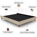 Ver imagem 4 de Cama Casal Base Box Pés Madeira 148cm Suném P05 Linho Bege - Lyam Decor