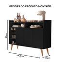 Ver imagem 6 de Buffet Aparador Celta 3 Portas Design Moderno em MDP - Preto