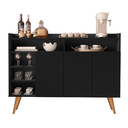 Ver imagem 4 de Buffet Aparador Celta 3 Portas Design Moderno em MDP - Preto