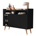 Ver imagem 5 de Buffet Aparador Celta 3 Portas Design Moderno em MDP - Preto