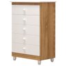 Cômoda 05 Gavetas Vitória 4050 Nature/Branco - PN Baby - 1