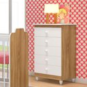 Ver imagem 2 de Cômoda 05 Gavetas Vitória 4050 Nature/Branco - PN Baby