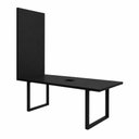 Ver imagem 3 de Mesa Reunião Industrial 200cm 100% MDF com Caixa de Tomadas e Painel TV F5 Office Cor:Preto