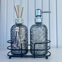 Ver imagem 3 de Decoração lavabo suporte metal + difusor + porta sabonete