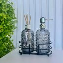Ver imagem 2 de Decoração lavabo suporte metal + difusor + porta sabonete