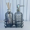 Ver imagem 4 de Decoração lavabo suporte metal + difusor + porta sabonete