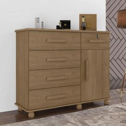 Cômoda 5 Gavetas 1 Porta Ibiza Plus - (noce) - 2