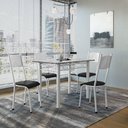 Ver imagem 2 de Conjunto de Mesa Sala de Jantar Sara com 4 Cadeiras Tubular Granito 1,20m Artefamol Branco / Preto