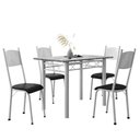 Ver imagem 1 de Conjunto de Mesa Sala de Jantar Sara com 4 Cadeiras Tubular Granito 1,20m Artefamol Branco / Preto