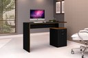 Ver imagem 3 de Conjunto e 1 Mesa Escrivaninha e 1 Armário Balcão Office Escritório Preto com Nature - Rede Móveis