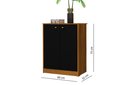 Ver imagem 5 de Conjunto e 1 Mesa Escrivaninha e 1 Armário Balcão Office Escritório Preto com Nature - Rede Móveis