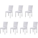 Ver imagem 1 de Kit 7 Cadeiras para Sala de Jantar-assento Sintético Branco