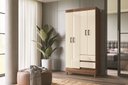 Ver imagem 1 de Guarda Roupas Solteiro Fit 4.2 Santos Andira -4 Portas 2 Gavetas 191x 92 Cm:jequitiba/offwhite