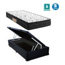 Ver imagem 2 de Cama Box Baú Solteiro Conforto Sintético Preto + Colchão Solteiro Conforto Espuma D23 Com EPS 17x88x