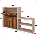 Ver imagem 7 de Sapateira Hall Entrada 2 Gaveta Basculante Puxador Concha Banco Prateleira Porta Sapatos Sala Quarto