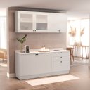 Ver imagem 1 de Cozinha Compacta Modulada 4 Peças 6 Portas 3 Gavetas com Tampo Sevilha Branco/Artico
