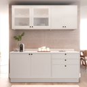 Ver imagem 3 de Cozinha Compacta Modulada 4 Peças 6 Portas 3 Gavetas com Tampo Sevilha Branco/Artico
