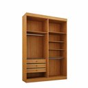 Ver imagem 4 de Módulo Completo Solteiro Áurea com Guarda Roupa Mesa de Cabeceira e Aéreo 100% MDF Cinamomo e Off