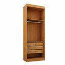 Ver imagem 6 de Módulo Completo Solteiro Áurea com Guarda Roupa Mesa de Cabeceira e Aéreo 100% MDF Cinamomo e Off
