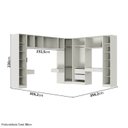 Ver imagem 4 de Guarda-roupa Modulado de Canto Obliquo 11 Peças com 12 Portas Orion CabeCasa MadeiraOriginals