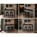 Ver imagem 4 de Mesa Jantar Aparador Bancada Alta Industrial 160x70cm Tampo Preto Pés Preto